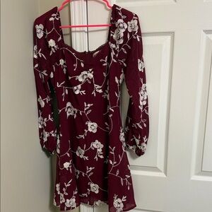 Altar'd State Burgundy Dress with White Detailing